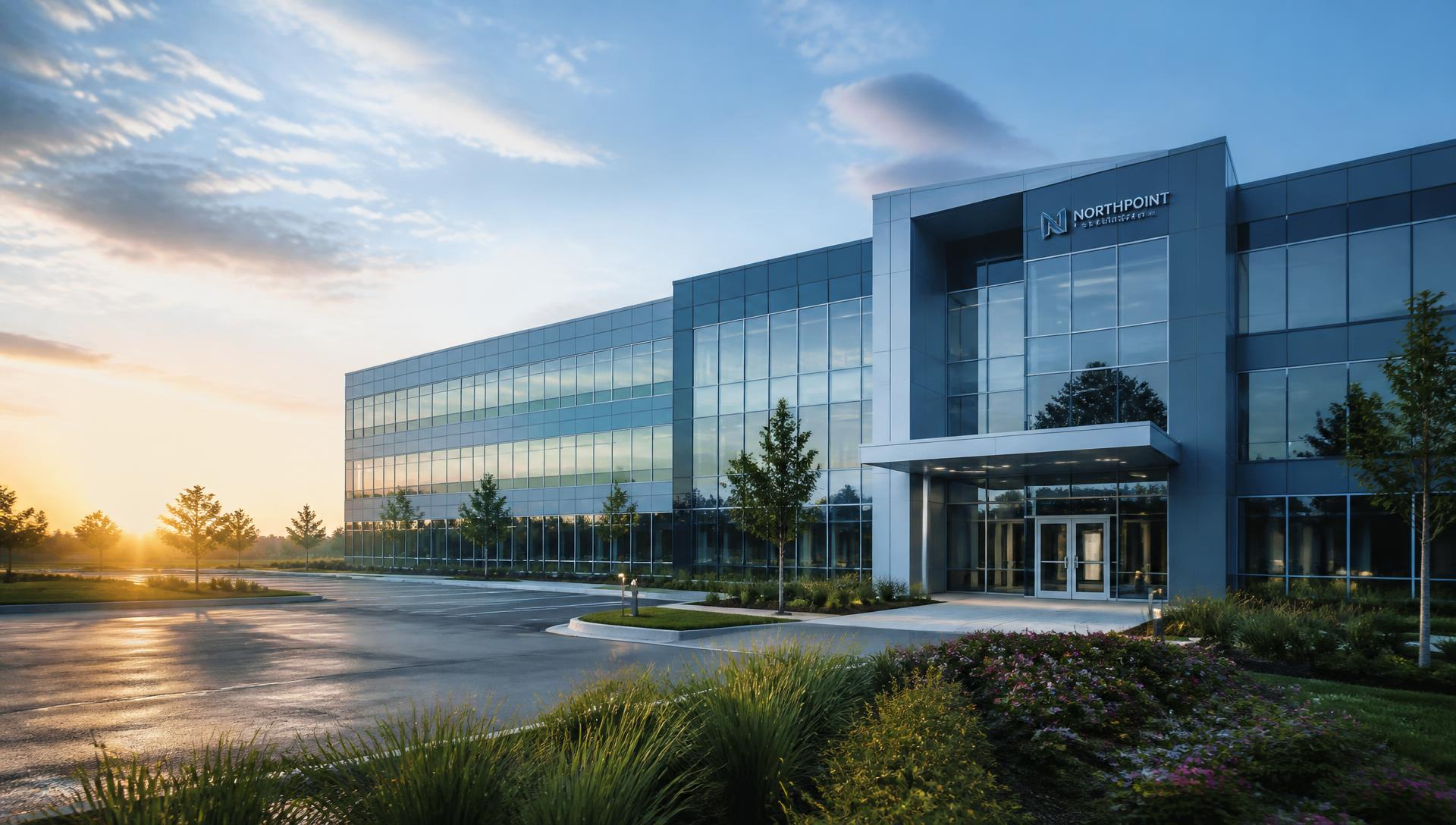 Modern commercial office building maintained by AMI Facility Services